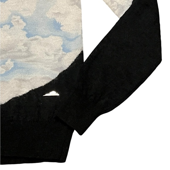 Kenzo Sky Blue and Black Cloud Crewneck Sweater mohair and wool blend - Picture 6 of 12